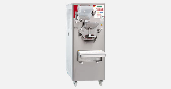 Fotografía de una máquina combinada para helados duros tipo gelato italiano