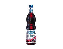 Botella de 1.3 lt de jarabe para bebidas sabor amarenas.