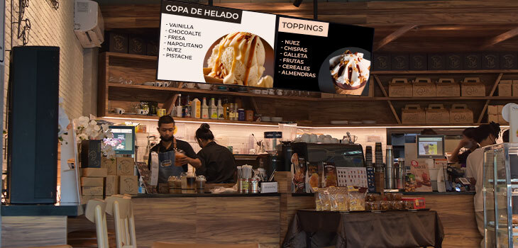 Menú personalizado en heladería
