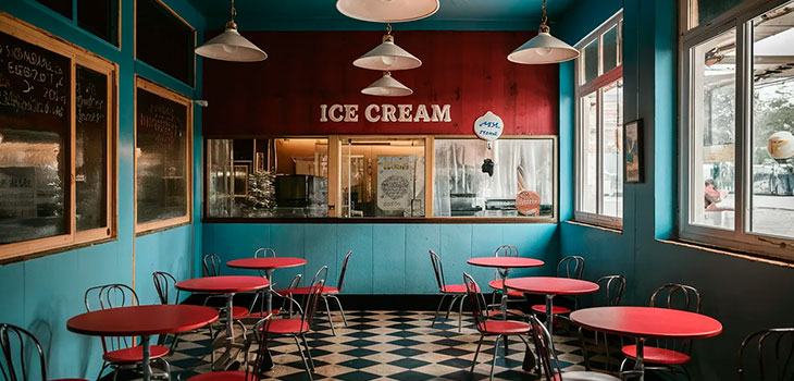 heladeria con tema vintage