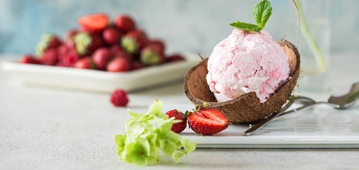 helado de fresa saludable