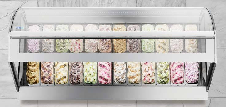 exhibidoras de helados con buena vista interior
