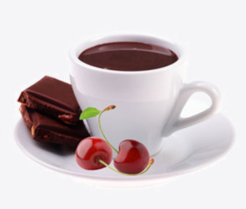 Bebida de chocolate con ingrediente fructital
