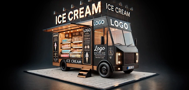 Ejemplo de food truck para helados que hace colaboraciones con marcas