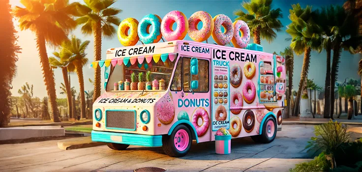 Heladería abierta al público de concepto mixto, con donuts y variedad de helados